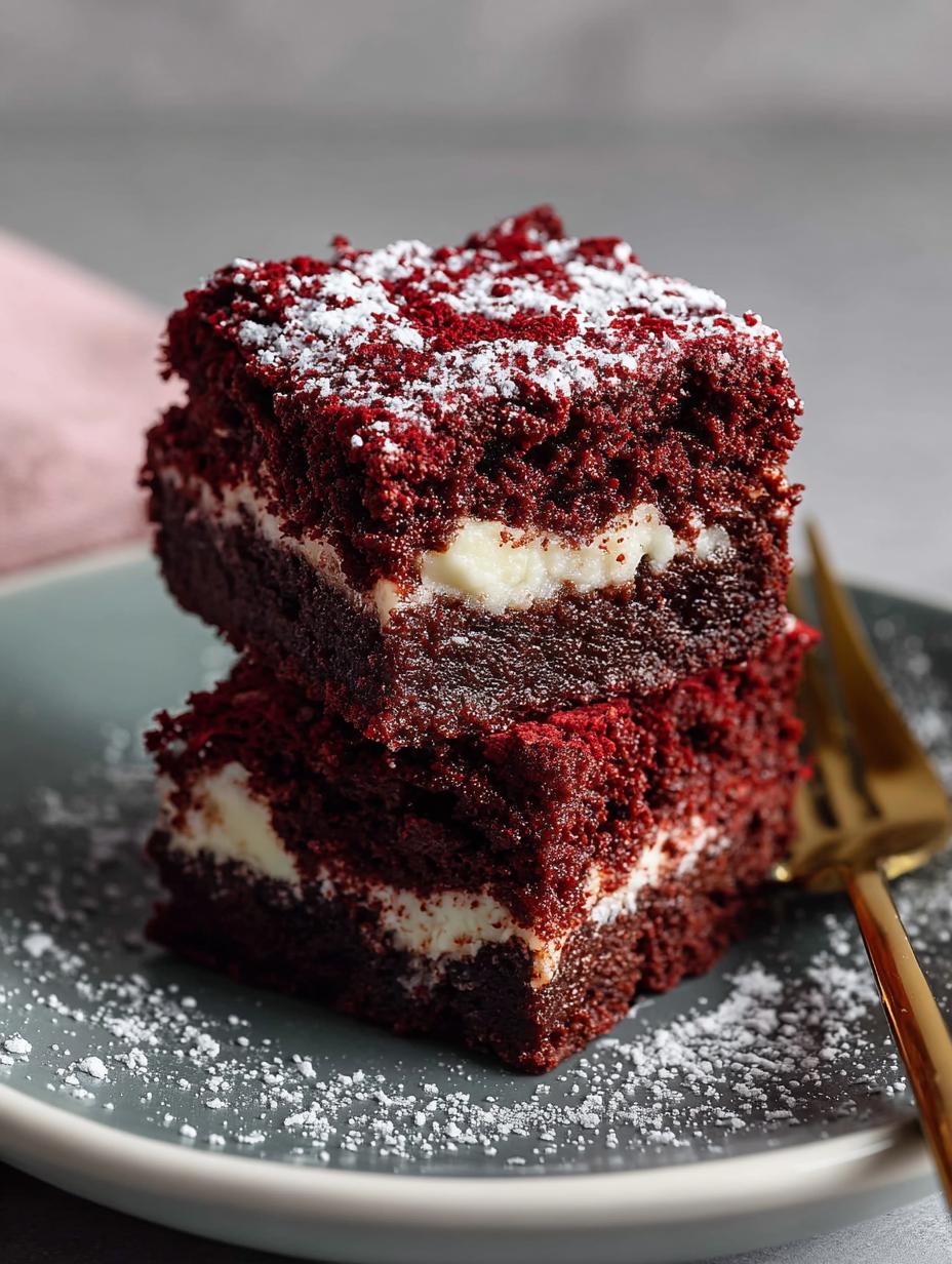 Red Velvet Brownies with White Chocolate Chips Delight - Red Velvet Brownies with - main visual representation