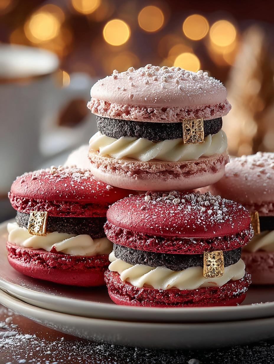 Delightful Santa Belt Christmas Macarons Recipe - Santa Belt Christmas Macarons - additional detail