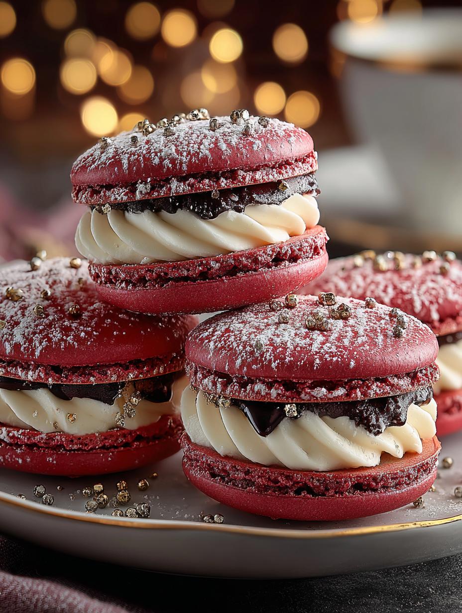 Santa Belt Christmas Macarons