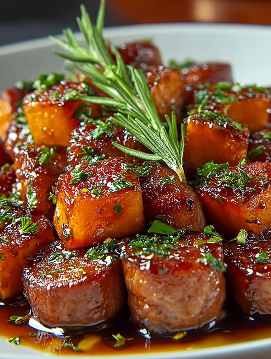 Sausage Sweet Potatoes with Honey Garlic Sauce Delight - Sausage Sweet Potatoes with - additional detail