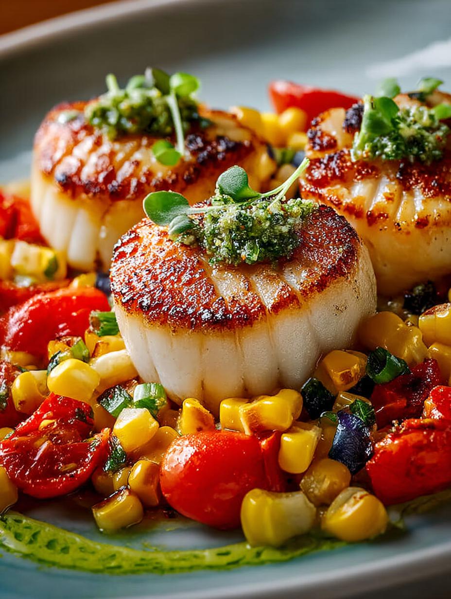 Scallops with Corn Tomatoes: 7 Amazing Flavor Combos - Scallops with Corn Tomatoes - additional detail