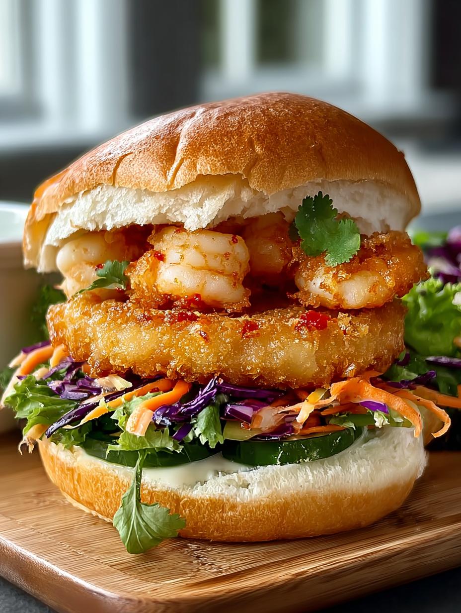 Shrimp Tempura Burger: 6 Steps to Crispy Perfection 4 Irresistible Shrimp Tempura Burger with crispy shrimp and fresh ingredients