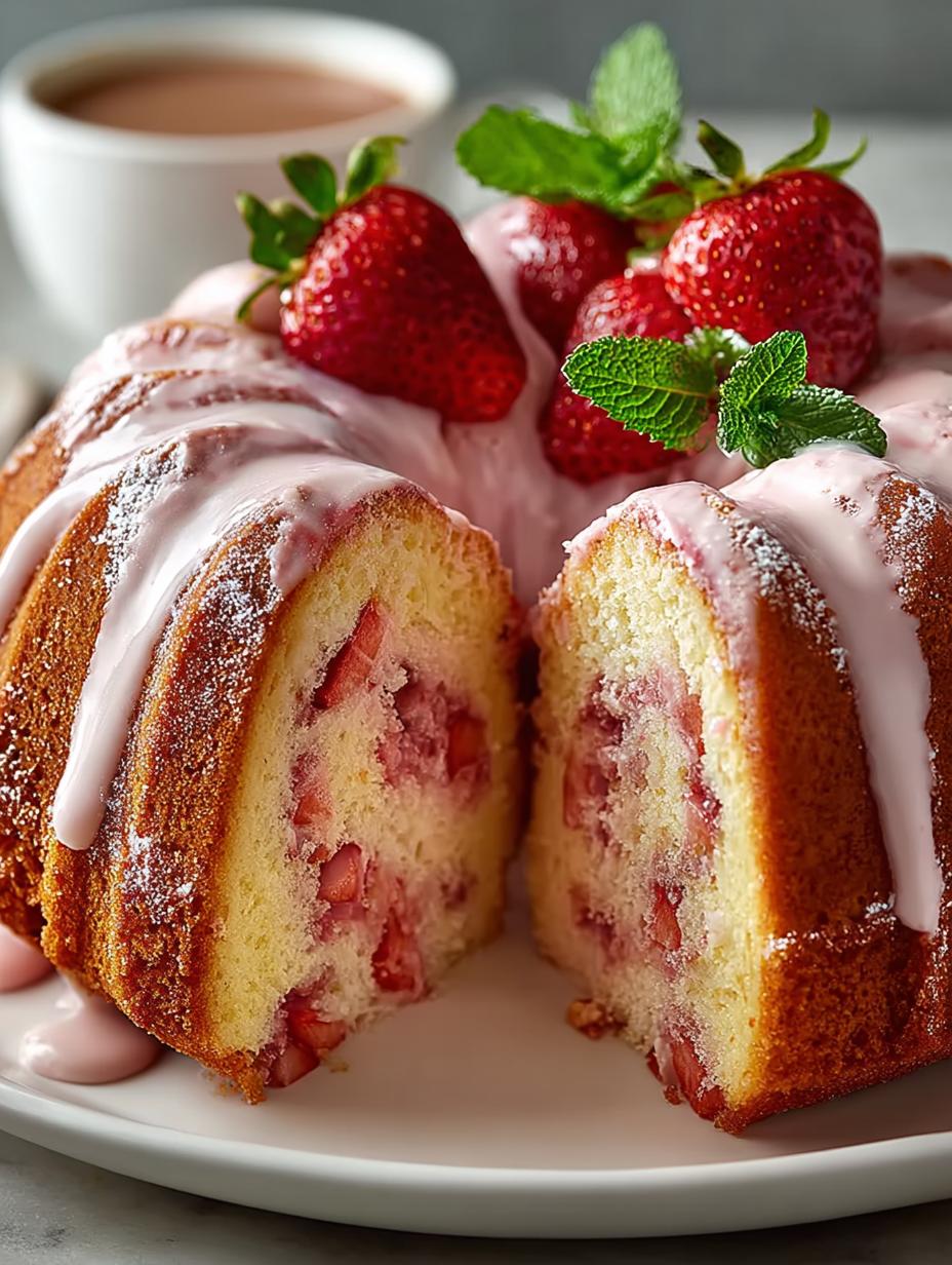 Strawberry Milkshake Pound Cake