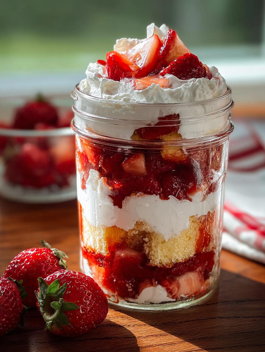 Amazing Strawberry Shortcake Trifle Jar Bliss - Strawberry Shortcake Trifle Jar - main visual representation