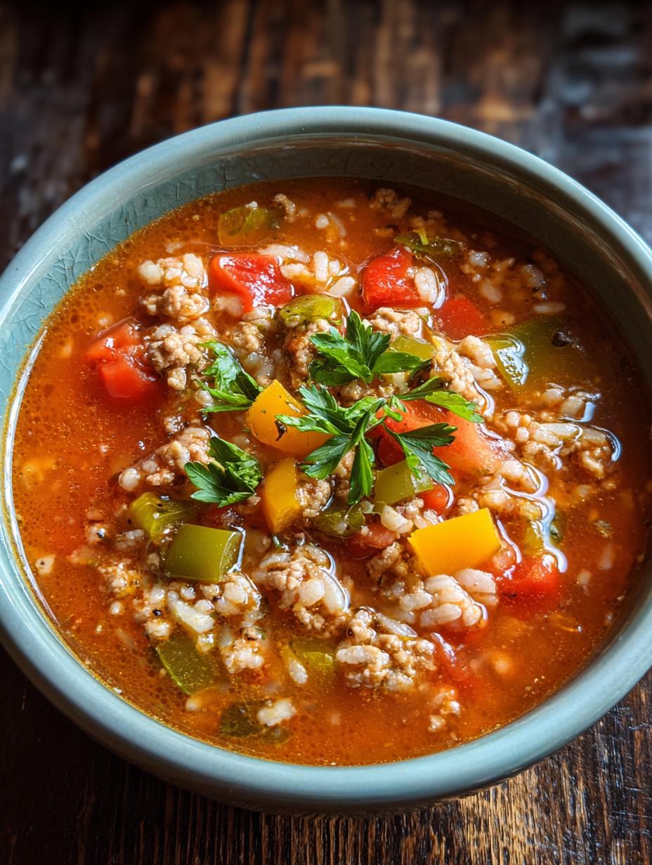 Amazing Stuffed Bell Pepper Soup Awaits - Stuffed Bell Pepper Soup - additional detail