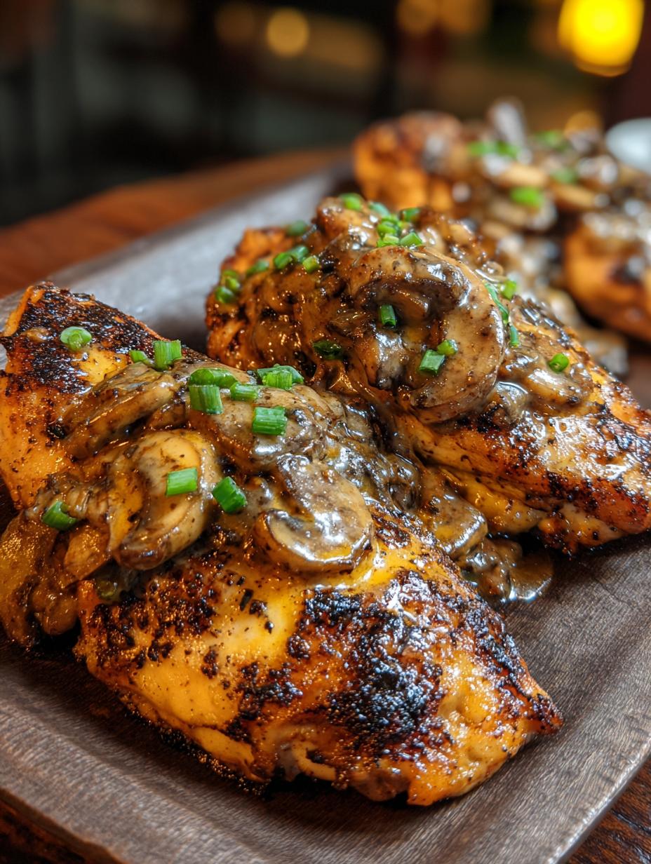 Amazing Texas Roadhouse Smothered Chicken Recipe - Sautéed mushrooms and onions in a skillet