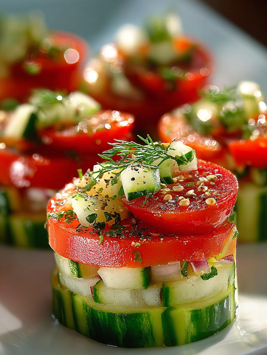 Delicious Tomato Cucumber Salad Cups for Summer Parties - Tomato Cucumber Salad Cups - main visual representation