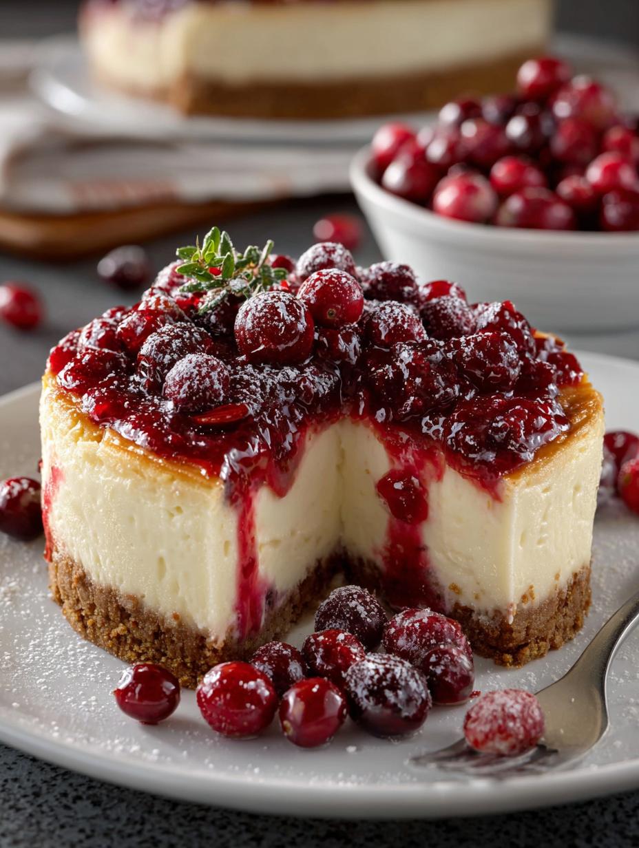 White Chocolate Cranberry Cheesecake
