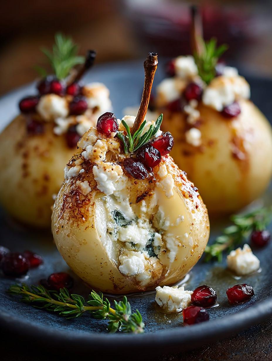Delicious Baked Pears with Feta and Honey Glaze - Baked Pears with Feta - main visual representation