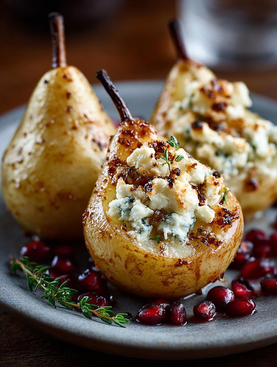 Delicious Baked Pears with Feta and Honey Glaze - Baked Pears with Feta - additional detail