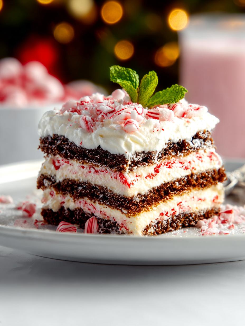 Delicious Candy Cane Icebox Cake for the Holidays - Candy Cane Icebox Cake - main visual representation