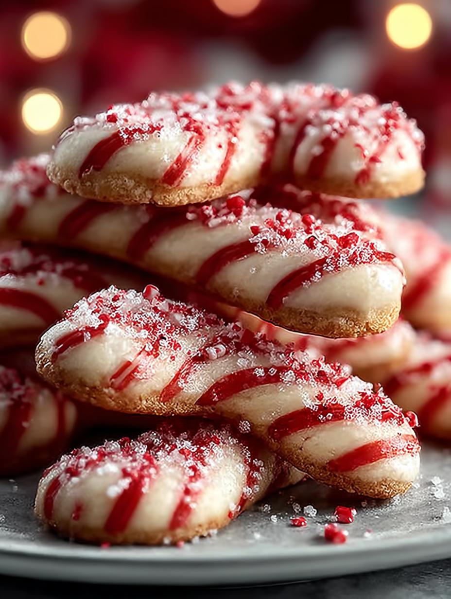 Candy Cane Shaped Cookies