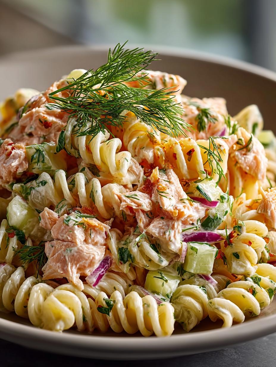 Canned Salmon Pasta Salad