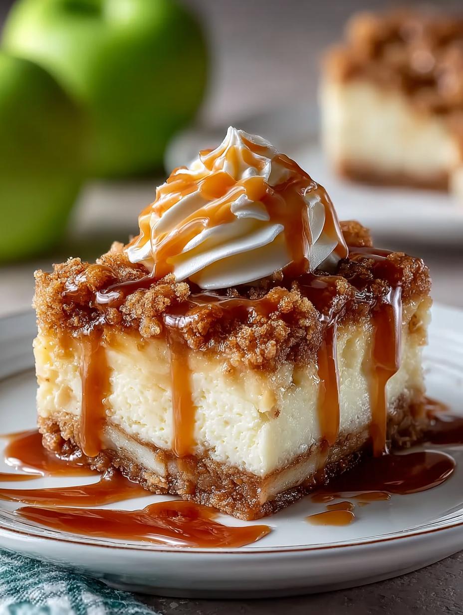 Caramel Apple Cheesecake Bars: The Ultimate Fall Delight 5 Caramel Apple Cheesecake Bars: The Ultimate Fall Delight - Caramel Apple Cheesecake Bars - additional detail