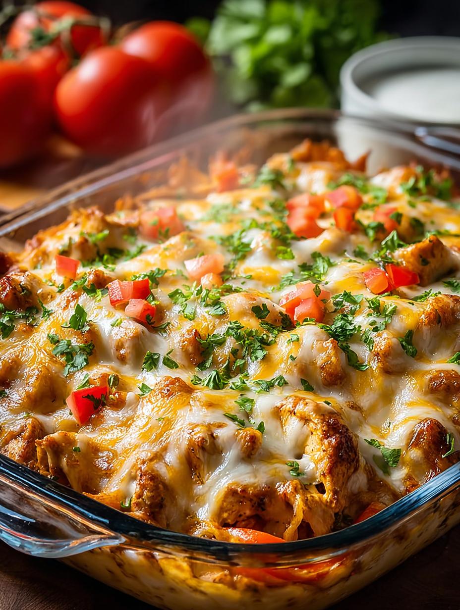 Cheesy Chicken Fajita Casserole