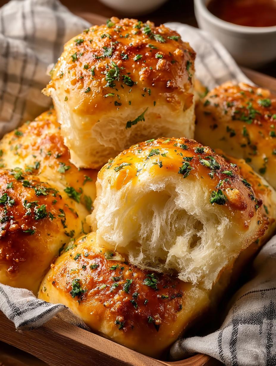 Cheesy Garlic Dinner Rolls