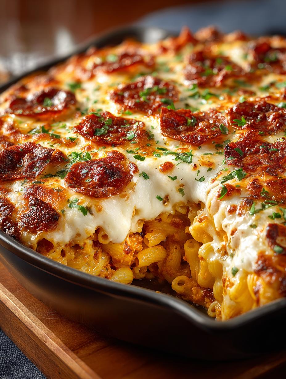 Cheesy Pizza Pasta Bake