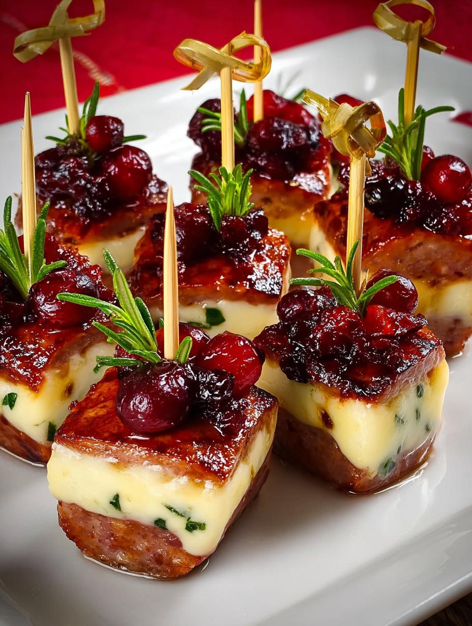Cheesy Sausage Cranberry Skewers: 30 Festive Bites - Cheesy Sausage Cranberry Skewers - main visual representation