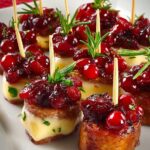 Cheesy Sausage Cranberry Skewers