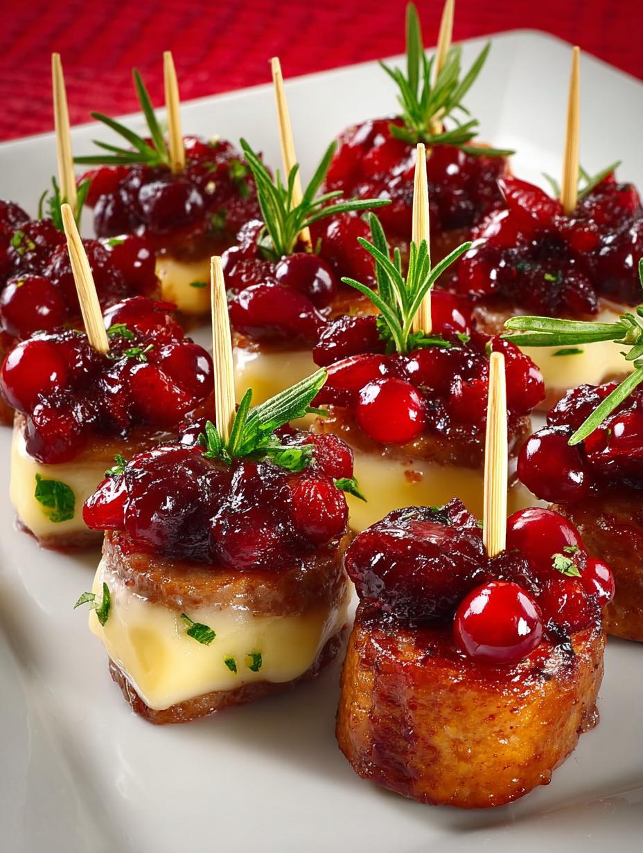 Cheesy Sausage Cranberry Skewers