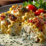 Chicken Alfredo Lasagna Rolls