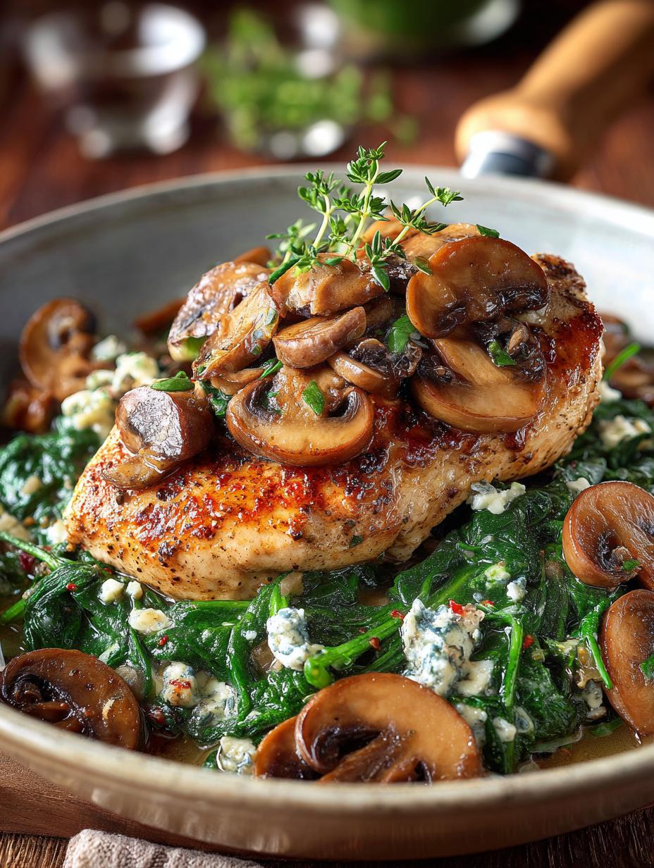 Delicious Chicken Spinach Mushroom Skillet Recipe - Chicken Spinach Mushroom - additional detail