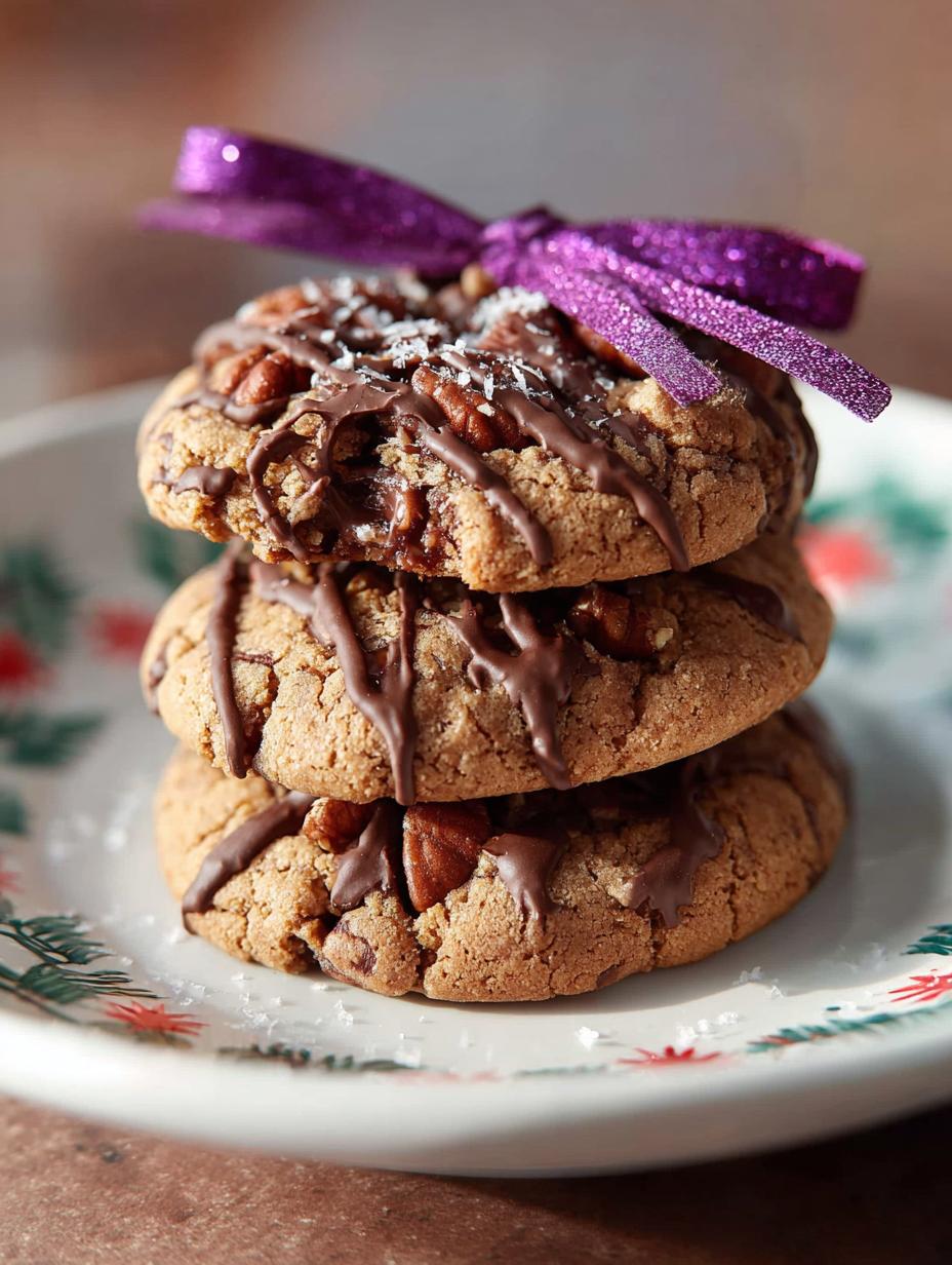 Chocolate Pecan Cookies with Melted Chocolate Bliss - Chocolate Pecan Cookies with - main visual representation
