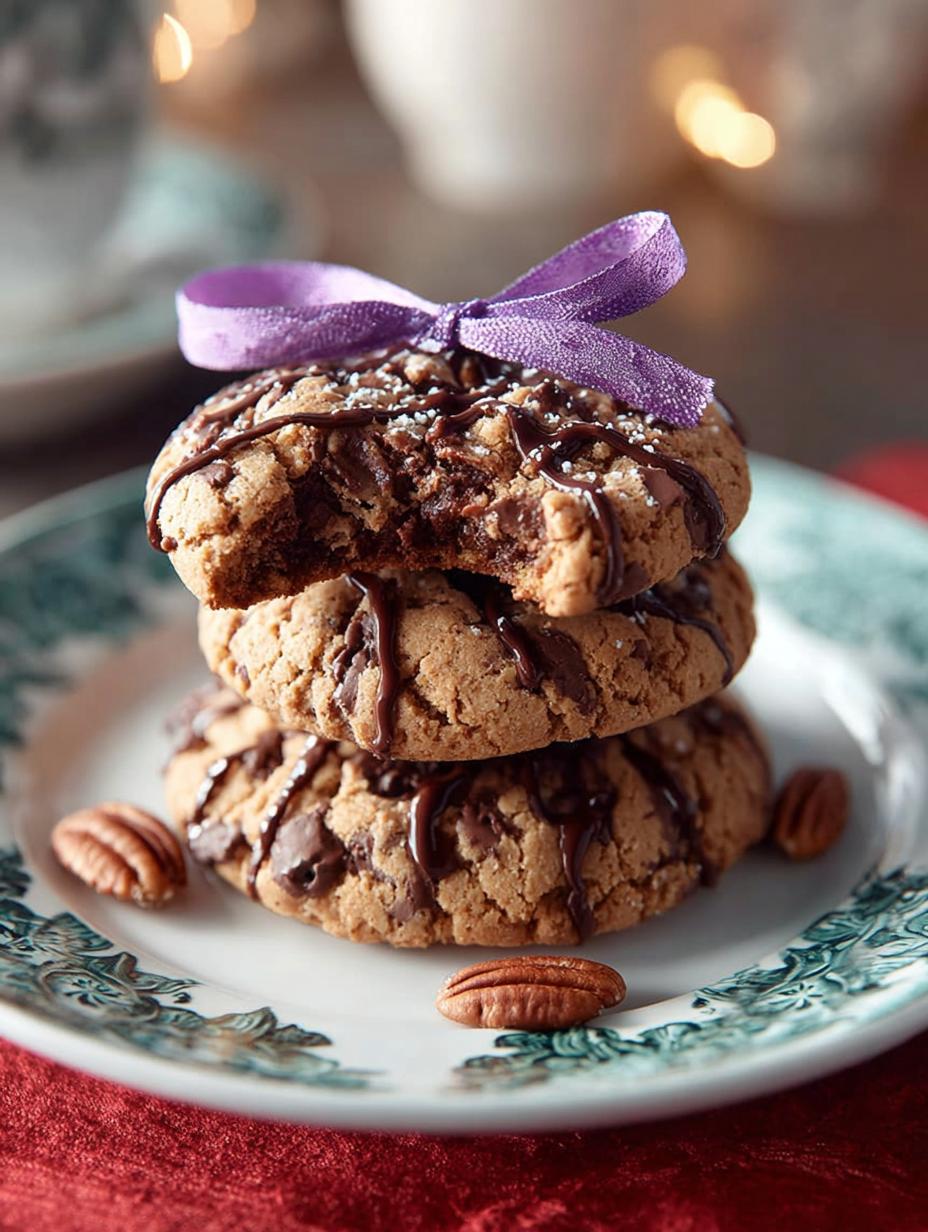Chocolate Pecan Cookies with Melted Chocolate Bliss - Chocolate Pecan Cookies with - additional detail