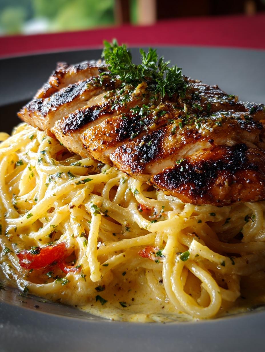 Creamy Grilled Chicken Spaghetti