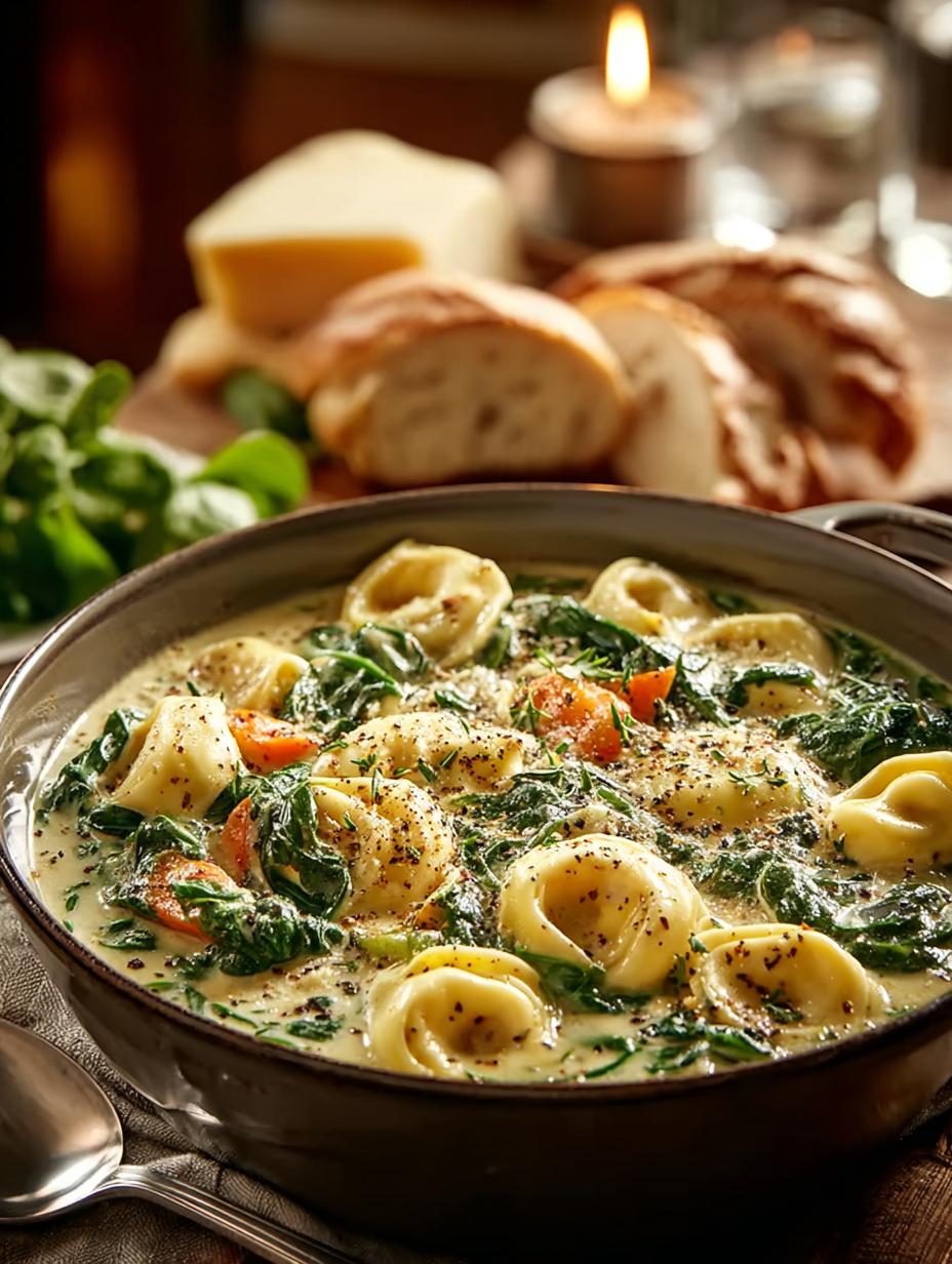 Creamy Tortellini Spinach Soup