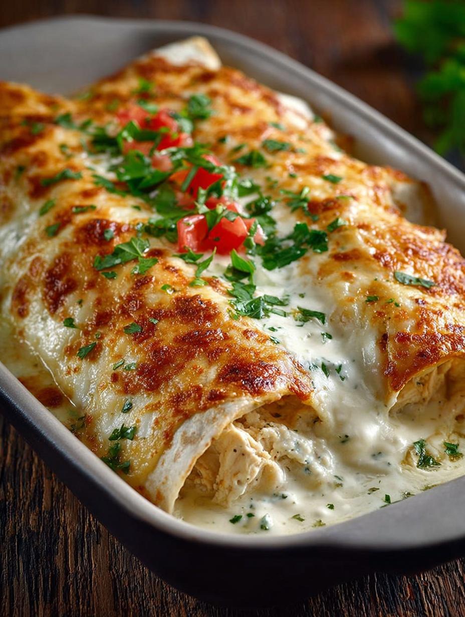 Delicious Creamy White Chicken Enchiladas Recipe - Creamy White Chicken Enchiladas - additional detail