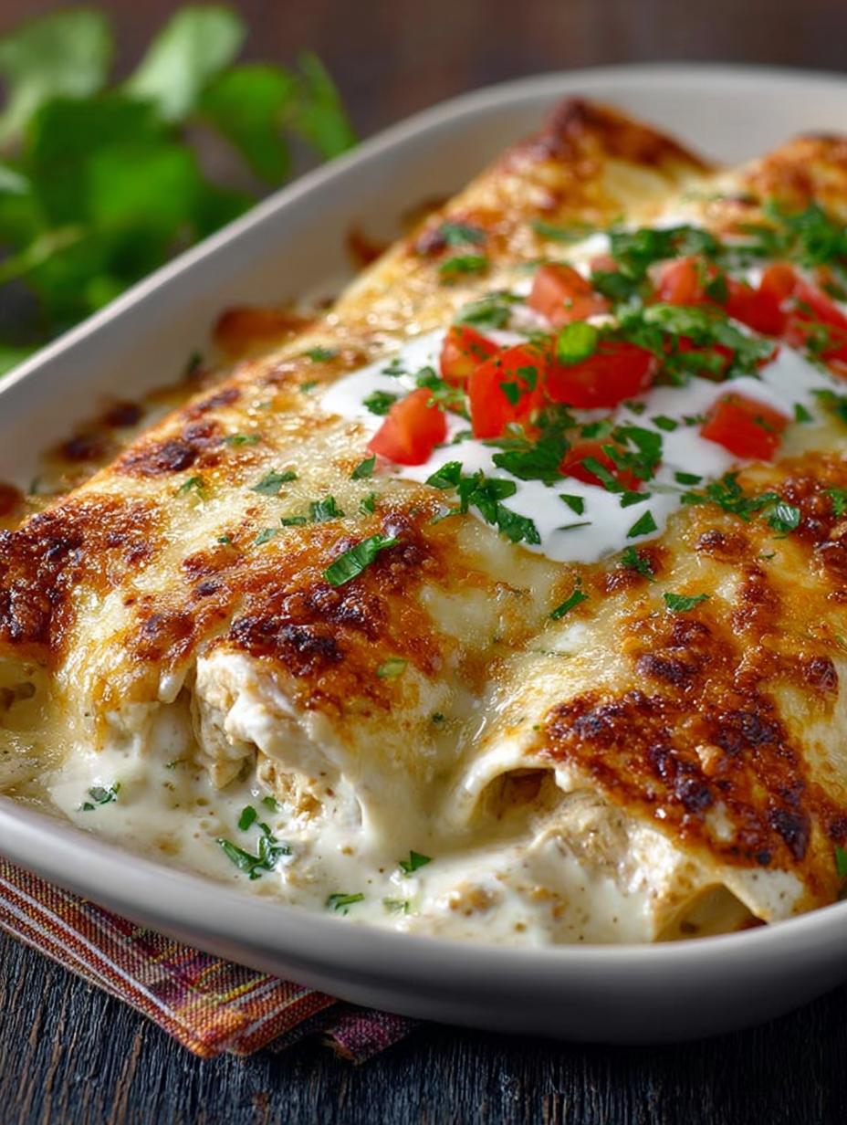 Creamy White Chicken Enchiladas