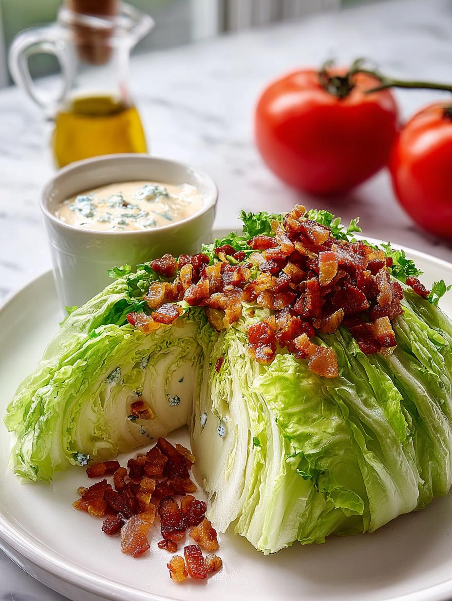 Crisp Iceberg Wedge Salad with Bacon and Tomatoes - Crisp Iceberg Wedge Salad - additional detail