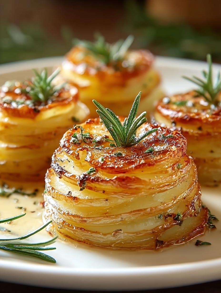Delicious crispy potato stacks served as an appetizer with dips