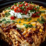 Crockpot Chicken Enchilada Casserole