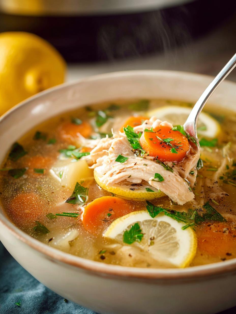 Crockpot Lemon Chicken Soup