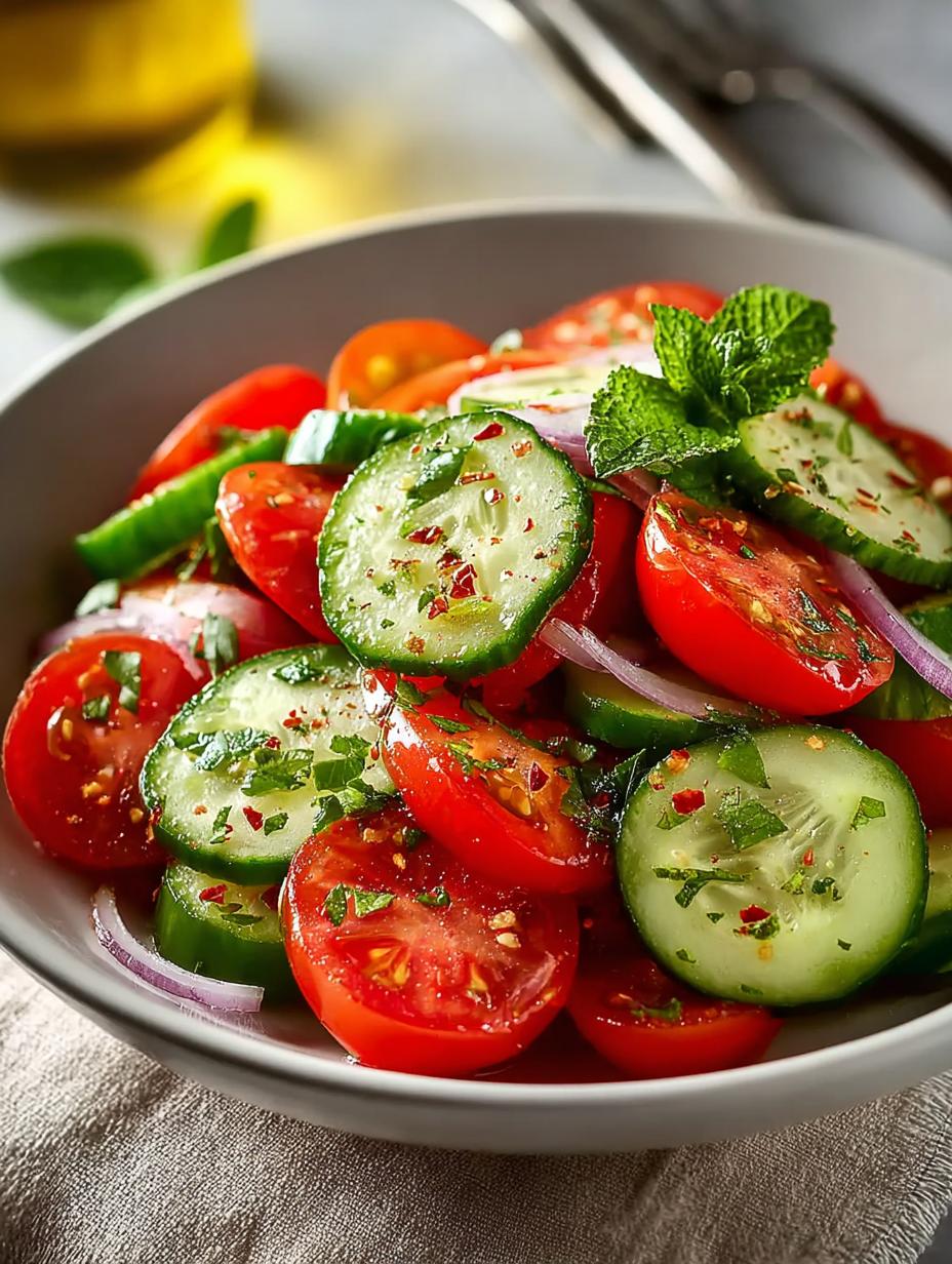 Refreshing Cucumber Tomato Salad Recipe for Summer - Cucumber Tomato Salad - main visual representation