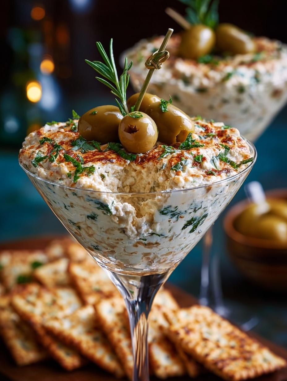 Indulge in This 5-Ingredient Dirty Martini Dip 4 Indulge in This 5-Ingredient Dirty Martini Dip - Dirty Martini Dip - main visual representation