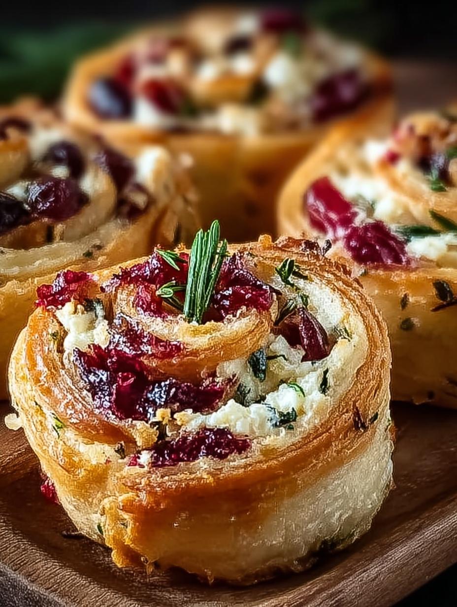 Delicious Festive Cranberry Feta Pinwheels for Parties - Festive Cranberry Feta Pinwheels - additional detail