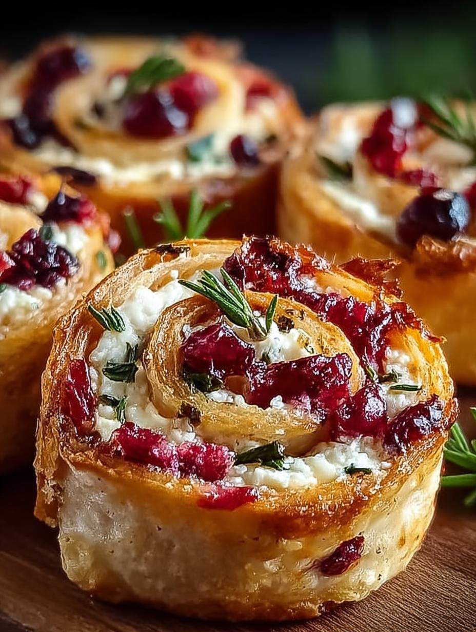 Festive Cranberry Feta Pinwheels