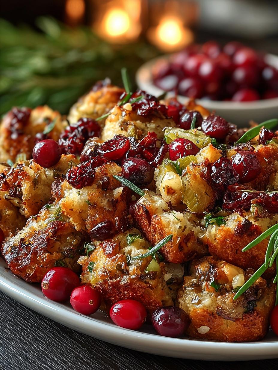 Festive Cranberry Turkey Stuffing