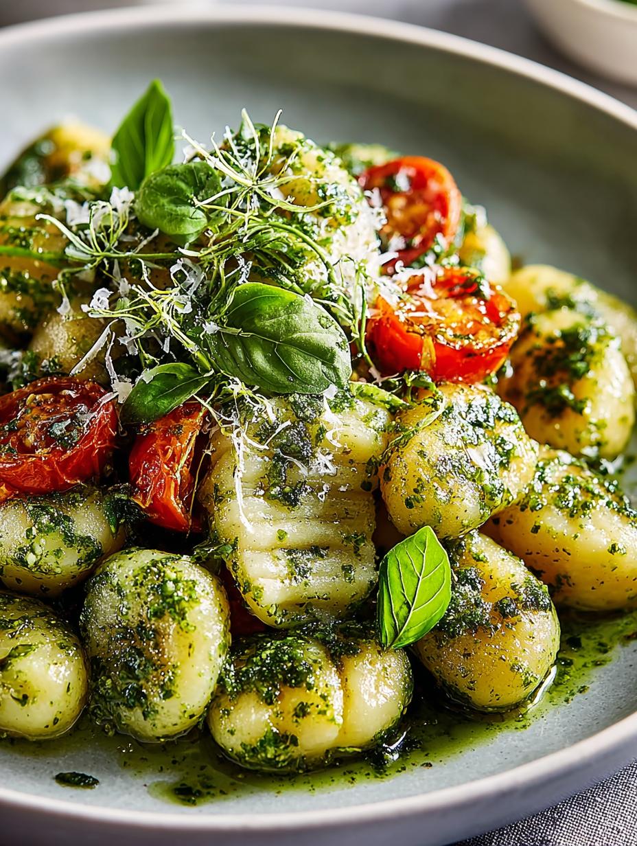 Festive Pesto Gnocchi with Cherry Tomatoes for Celebrations - Festive Pesto Gnocchi with - additional detail