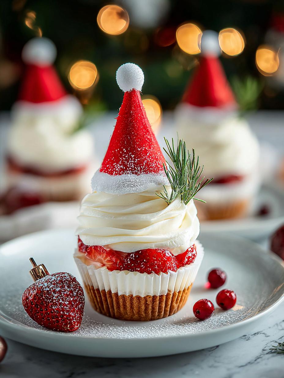 Festive Santa Hat Bauble Cupcakes for Holiday Cheer - Festive Santa Hat Bauble - additional detail