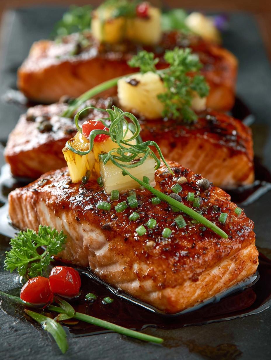 Delicious Honey Pineapple Salmon for a Tropical Dinner 4 Delicious Honey Pineapple Salmon for a Tropical Dinner - Honey Pineapple Salmon - main visual representation