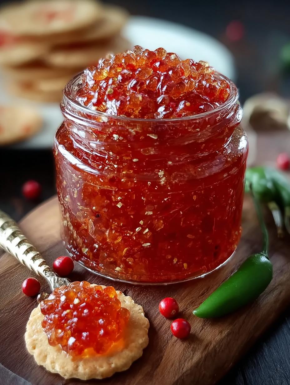 Delicious Hot Pepper Jelly Spread for Appetizers - Hot Pepper Jelly Spread - main visual representation