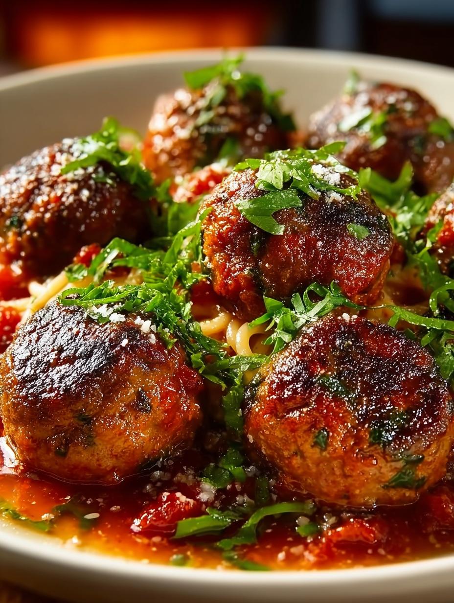 Delicious Italian Meatballs in Rich Tomato Sauce - Italian Meatballs - additional detail