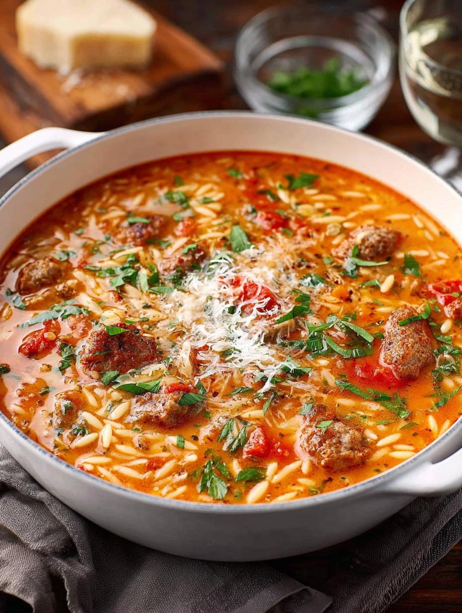 Italian Sausage Orzo Soup