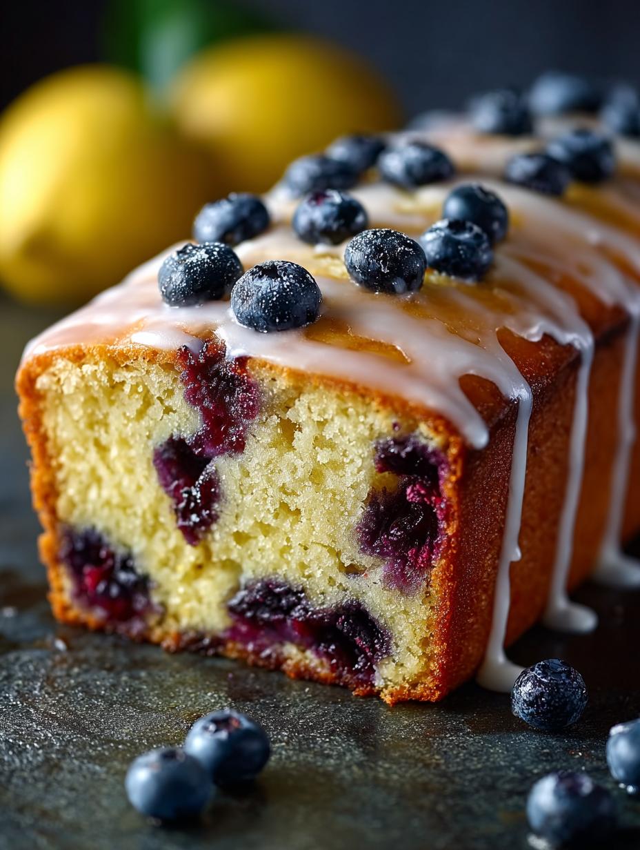 Lemon Blueberry Loaf Slice