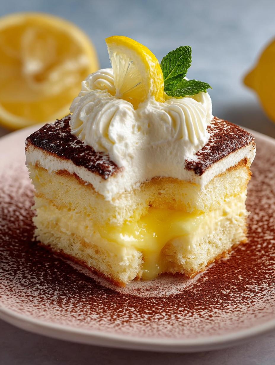 Lemon Tiramisu Cake with