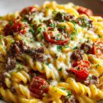 Loaded Cheeseburger Alfredo Pasta